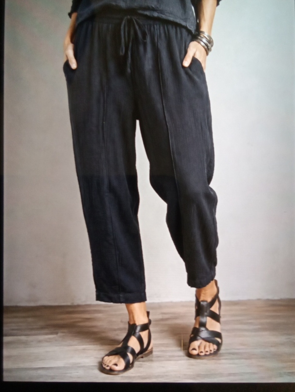 J. Crew Seaside Pants In Soft Gauze Ankle Cotton Pull On Coastal Lagenlook S